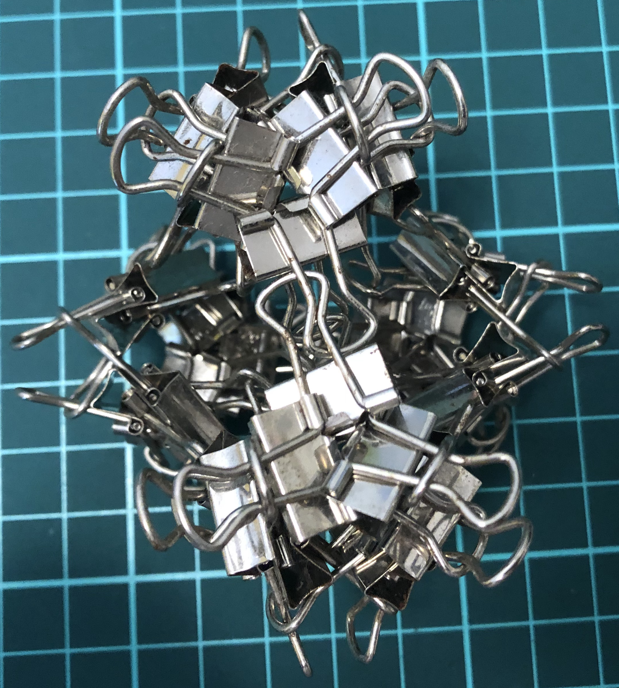 36 clips forming 18 W-edges forming truncated tetrahedron
