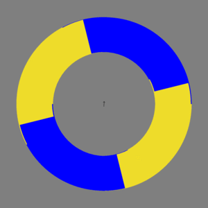 a spinning color wheel that seems to be drawing cycloid