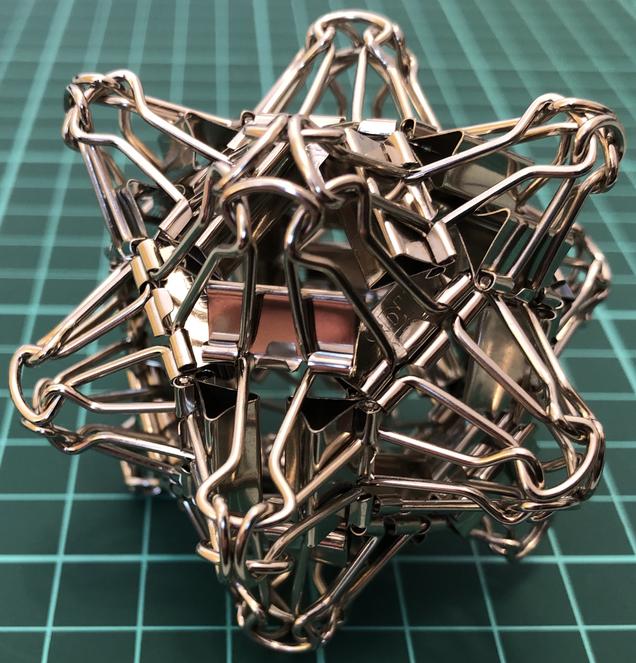 36 clips forming spiky tetrakis hexahedron