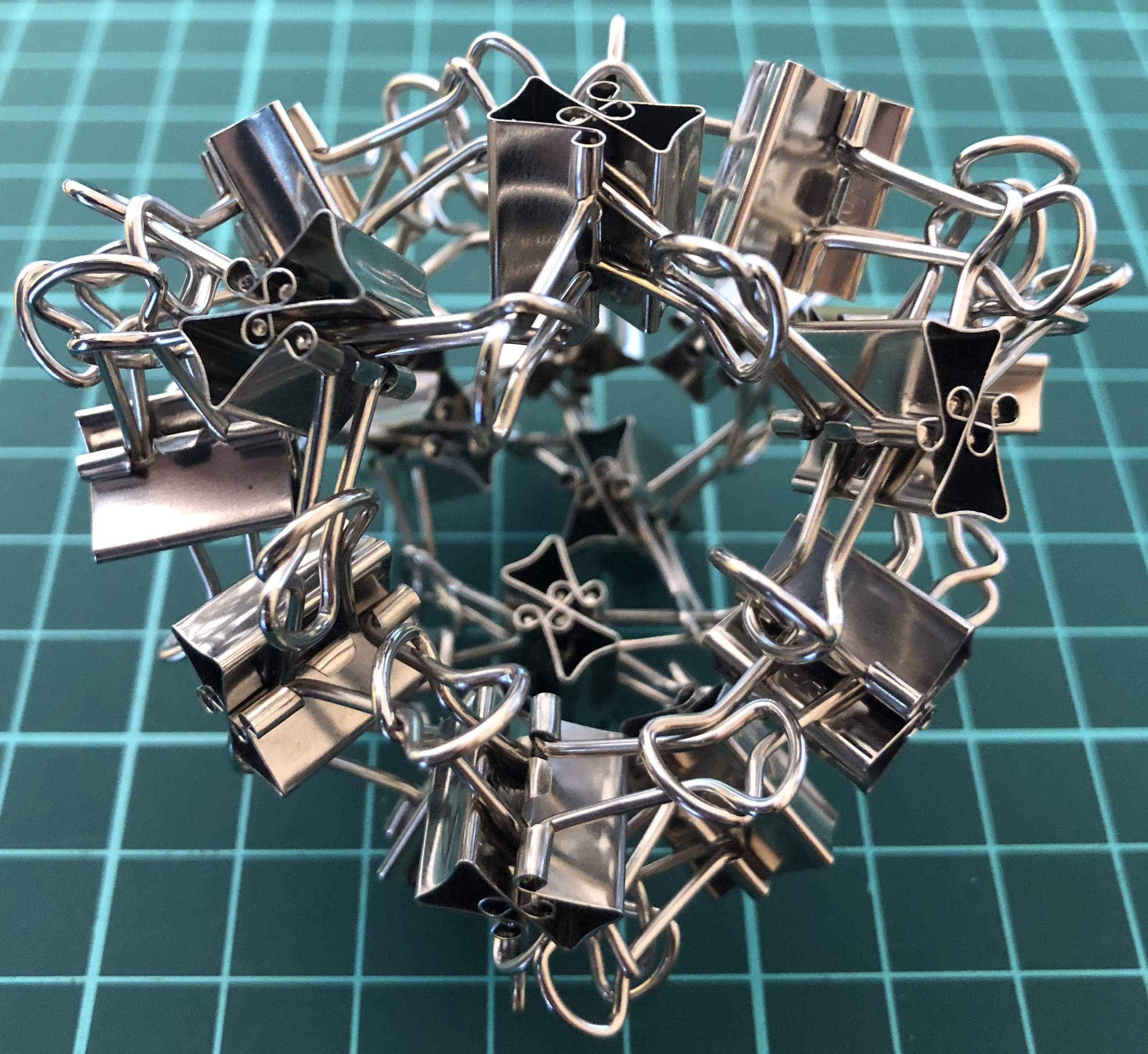 36 clips forming 18 I-edges forming triakis tetrahedron