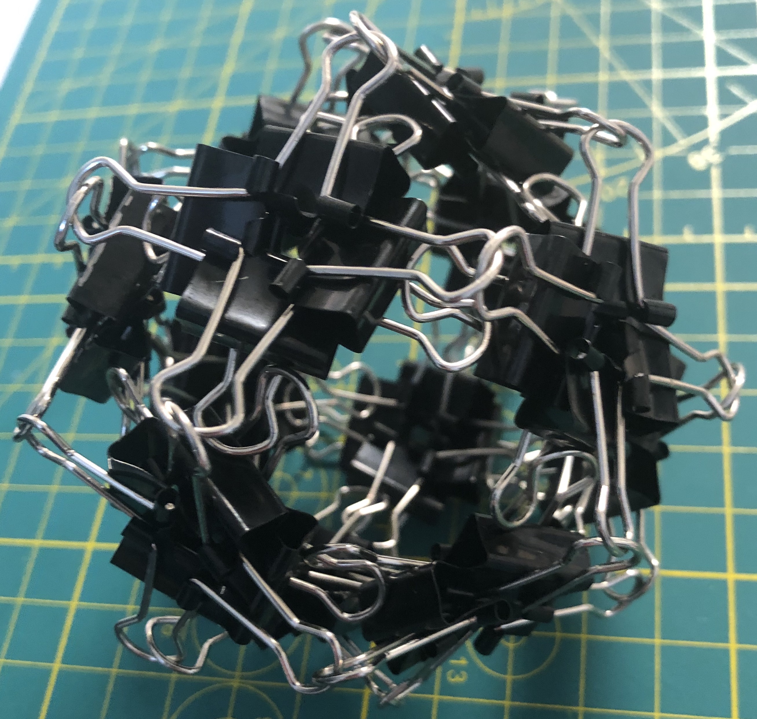 48 clips forming 24 W-edges forming cuboctahedron
